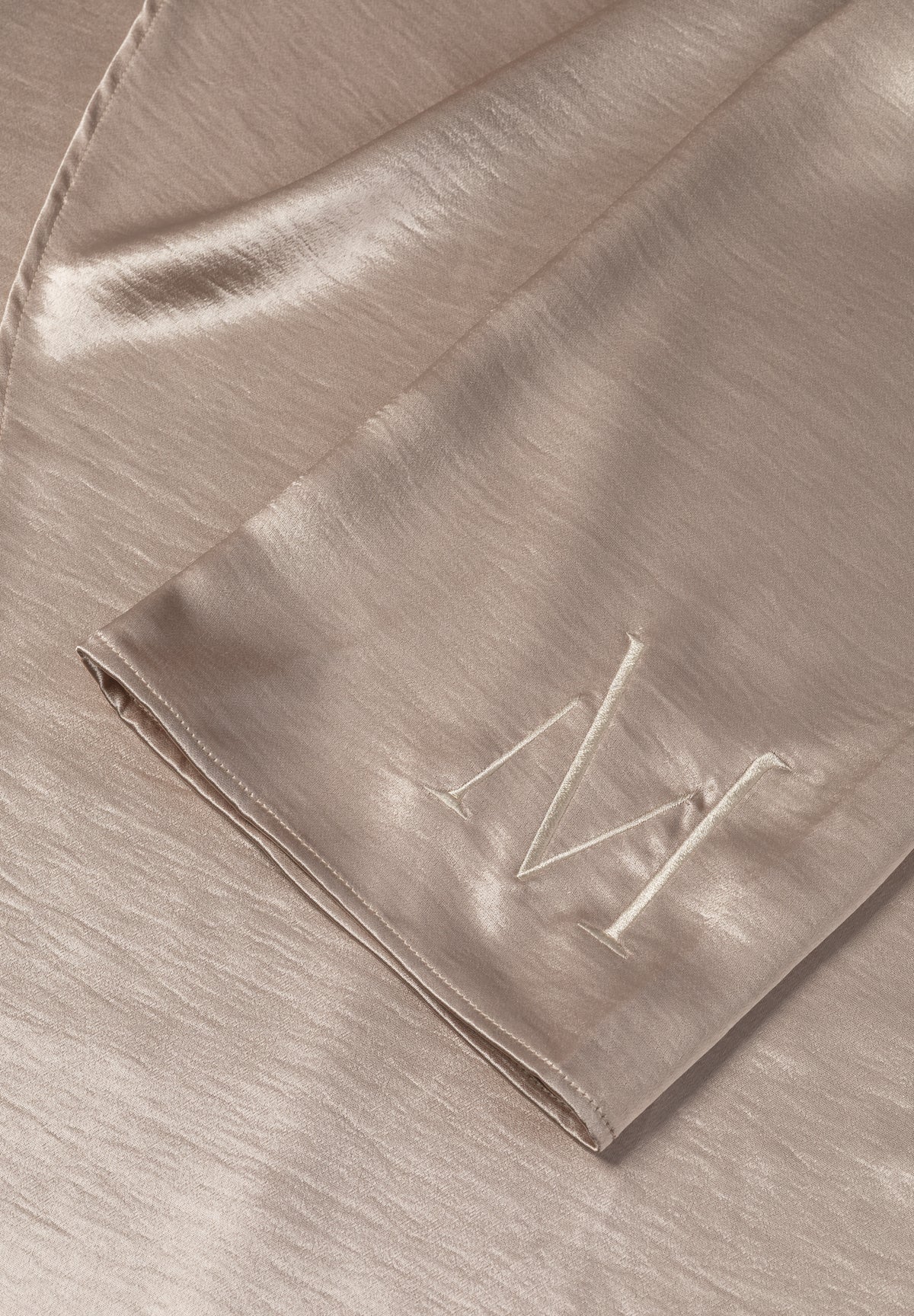 Crème Draped Satin Dress