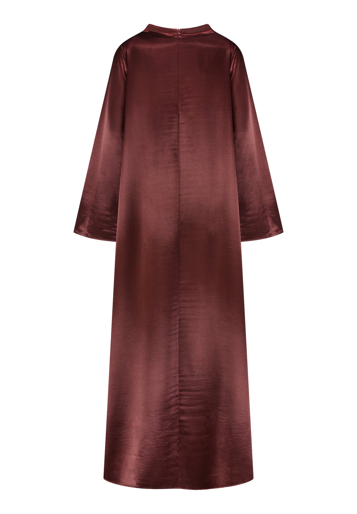 Burgundy Draped Satin Dress