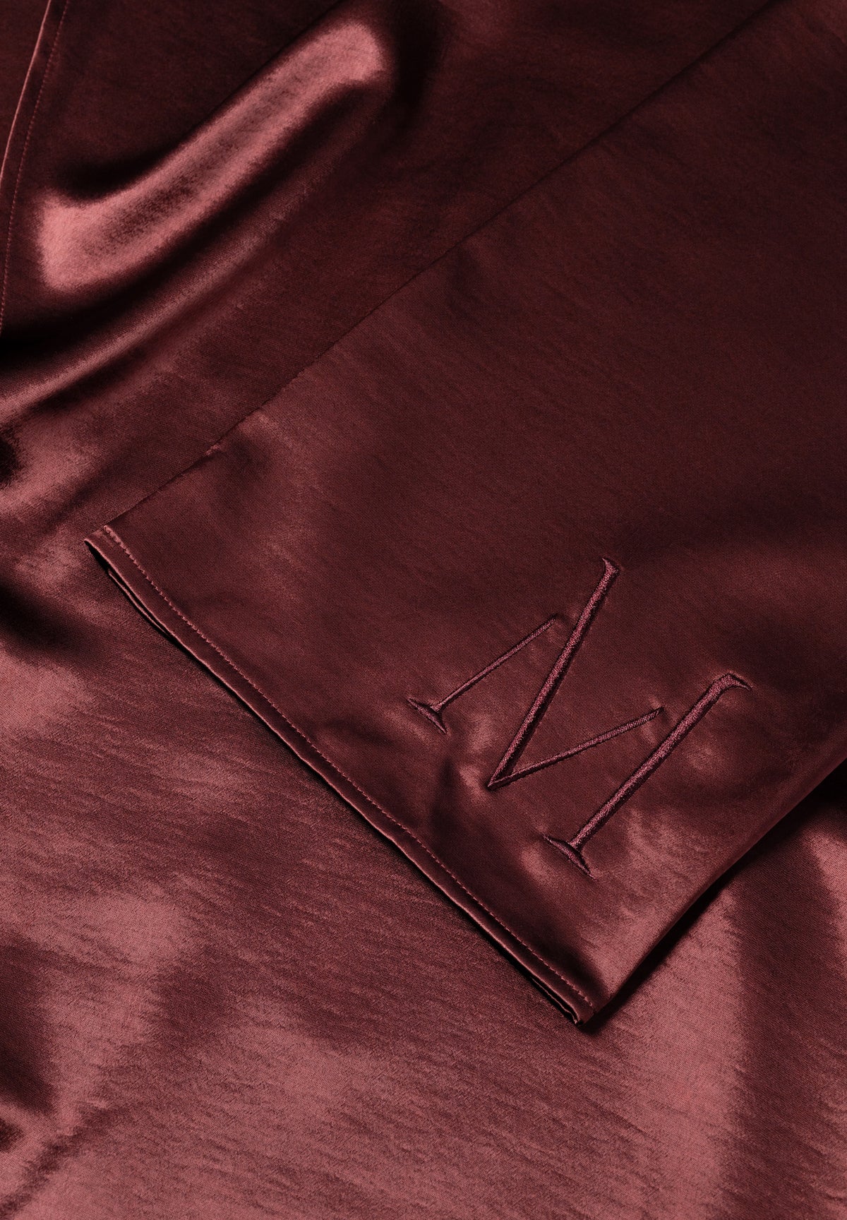 Burgundy Draped Satin Dress