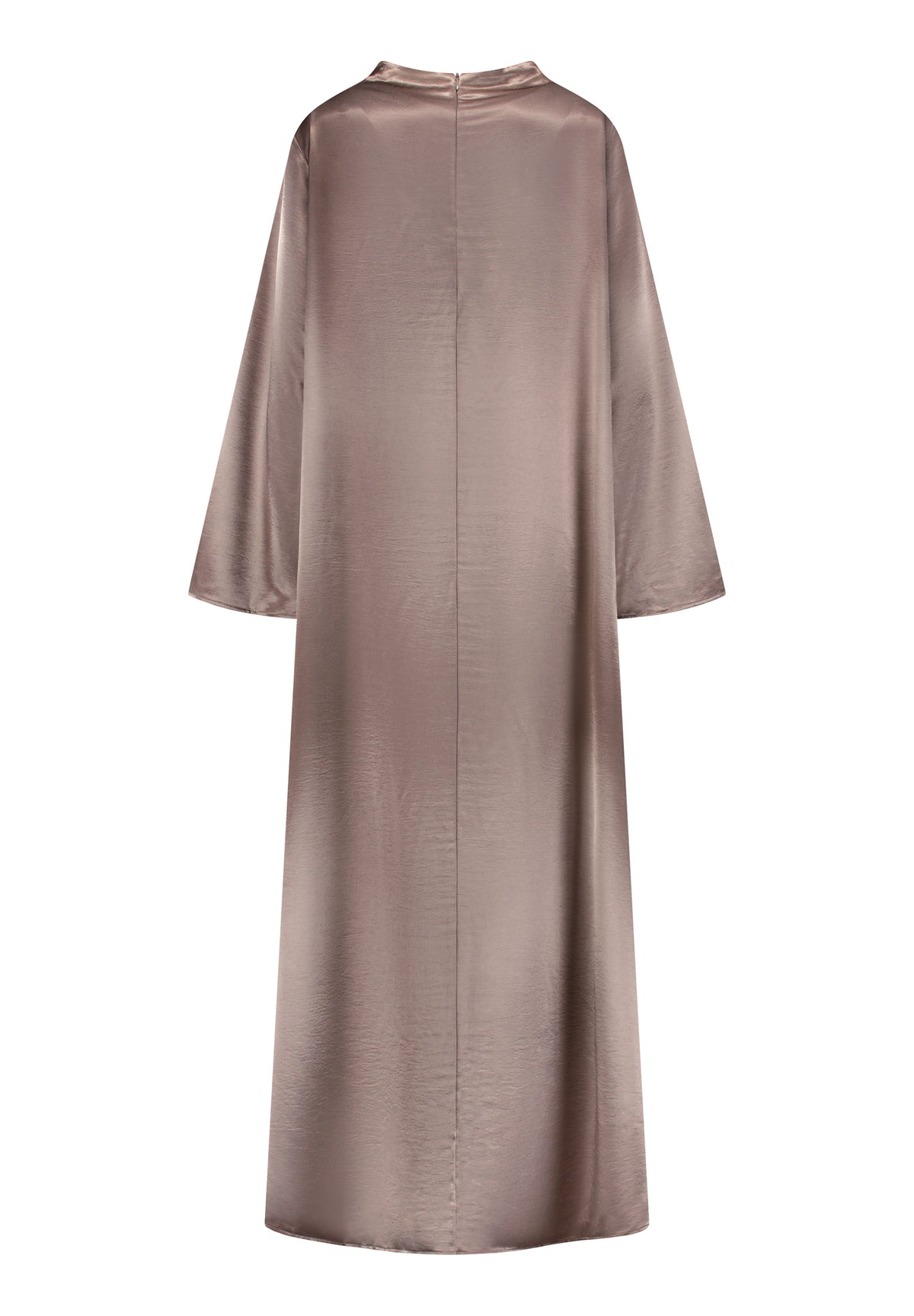 Robe fluide en satin taupe