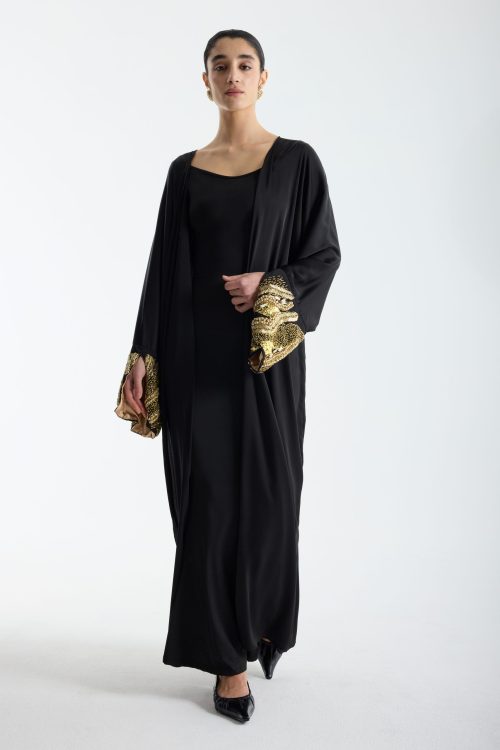 Black & Gold Embellished Abaya